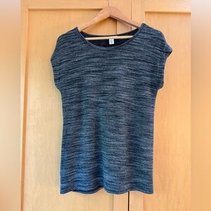 Gray and black melange fleece top